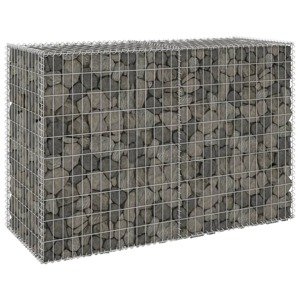 vidaXL Gabiónová stena s krytmi, pozinkovaná oceľ 150x60x100 cm