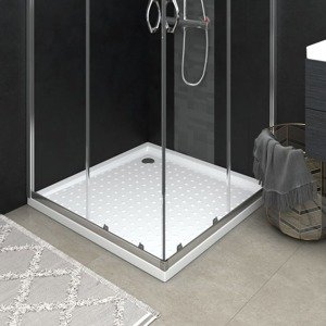 vidaXL Sprchová vanička s protišmykovými výbežkami biela 90x90x4 cm ABS