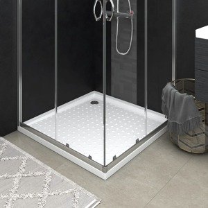 vidaXL Sprchová vanička s protišmykovými výbežkami biela 80x80x4 cm ABS