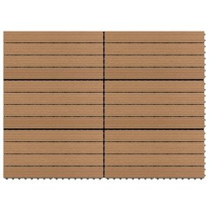 vidaXL Podlahové dlaždice 6 ks WPC 60x30 cm 1,08 m² hnedé