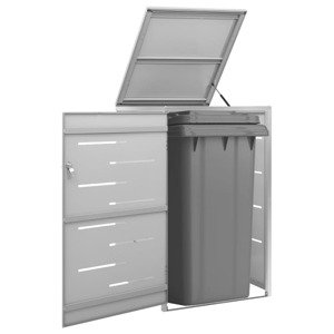 vidaXL Ohrada na 1 odpadkový kôš 69x77,5x112,5 cm nehrdzavejúca oceľ