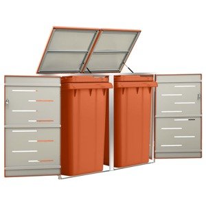 vidaXL Ohrada na 2 odpadkové koše 138x77,5x115,5 cm nehrdzavejúca oceľ