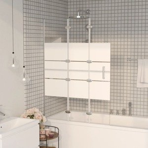 vidaXL Skladací sprchový kút ESG 100x140 cm biely