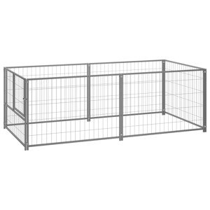 vidaXL Koterec pre psa strieborný 200x100x70 cm oceľový