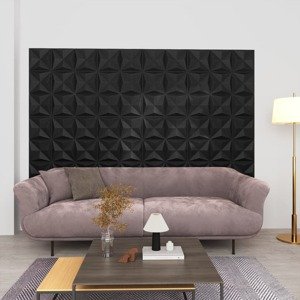 vidaXL 3D nástenné panely 48 ks 50x50 cm origami čierne 12 m²