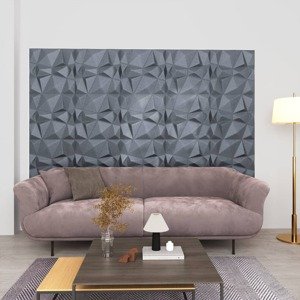 vidaXL 3D nástenné panely 24 ks 50x50 cm diamantové sivé 6 m²