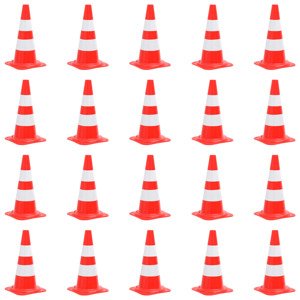 vidaXL Reflexné dopravné kužele 20 ks červeno-biele 50 cm