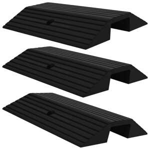 vidaXL Prahové rampy 3 ks 49x40x8 cm guma