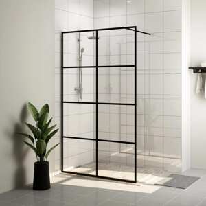vidaXL Sprchová zástena z priehľadného ESG skla 90x195 cm čierna