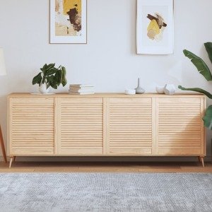 vidaXL Lamelové dvierka na skrinku 4 ks 69x59,4 cm, borovicový masív
