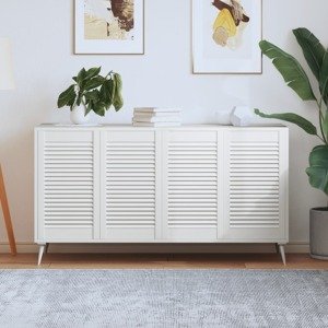 vidaXL Lamelové dvierka na skrinku 4 ks, biele 69x39,4 cm, borovica