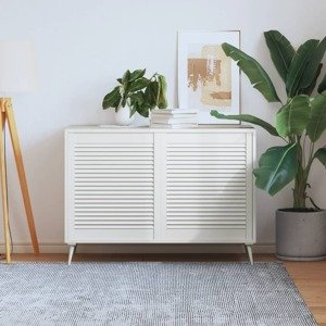 vidaXL Lamelové dvere 2 ks borovicový masív biele 69x59,4 cm