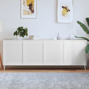 vidaXL Lamelové dvere 4 ks borovicový masív biele 69x59,4 cm