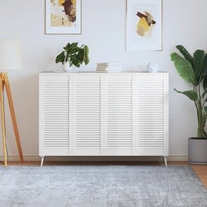 vidaXL Lamelové dvere 4 ks borovicový masív biele 99,3x39,4 cm