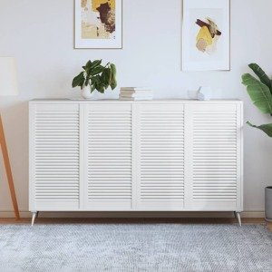 vidaXL Lamelové dvere 4 ks borovicový masív biele 99,3x49,4 cm