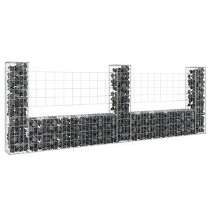 vidaXL Železný gabiónový kôš v tvare U s 3 stĺpmi 260x20x100 cm