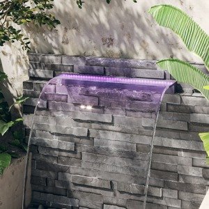 vidaXL Vodopádový prepad s RGB LED diódami akryl 90 cm