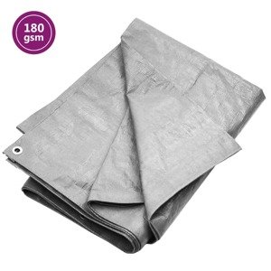 vidaXL Plachta 180 g/m² 6x10 m sivá HDPE