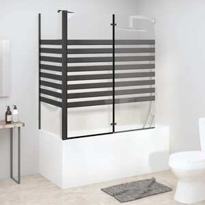 vidaXL Pruhovaná vaňová zástena 120x68x130 cm, tvrdené sklo