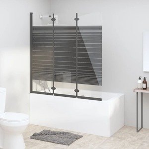 vidaXL Skladací sprchový kút 3 panely 130x130 cm ESG čierny