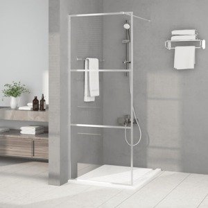 vidaXL Sprchová zástena strieborná 80x195 cm priehľadné ESG sklo