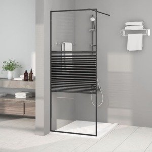 vidaXL Sprchová zástena čierna 80x195 cm priehľadné ESG sklo