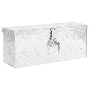 vidaXL Úložný box strieborný 50x15x20,5 cm hliník