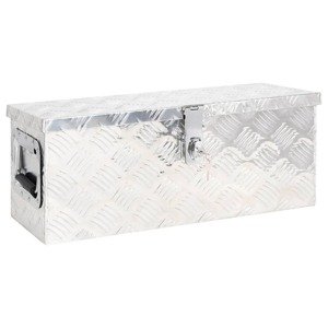 vidaXL Úložný box strieborný 60x23,5x23 cm hliník