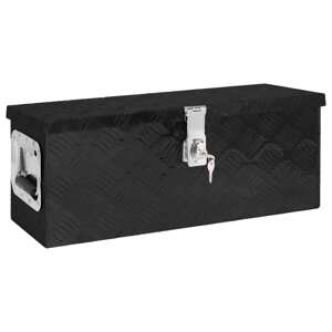 vidaXL Úložný box čierny 60x23,5x23 cm hliník