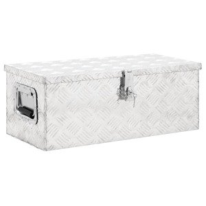 vidaXL Úložný box strieborný 70x31x27 cm hliník