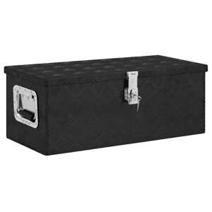 vidaXL Úložný box čierny 70x31x27 cm hliník