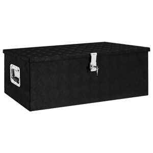vidaXL Úložný box čierny 90x47x35,5 cm hliníkový