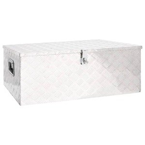 vidaXL Úložný box strieborný 100x55x37 cm hliník