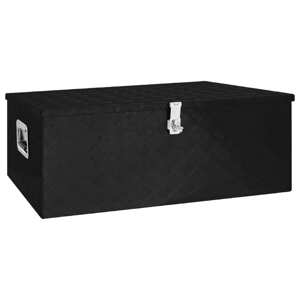 vidaXL Úložný box čierny 100x55x37 cm hliník