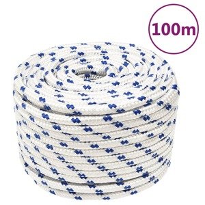 vidaXL Lodné lano biele 14 mm 100 m polypropylén