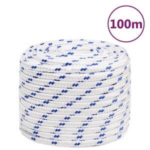 vidaXL Lodné lano biele 18 mm 100 m polypropylén