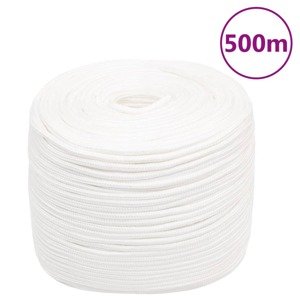 vidaXL Lodné lano biele 10 mm 500 m polypropylén