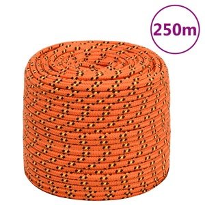 vidaXL Lodné lano oranžové 8 mm 250 m polypropylén