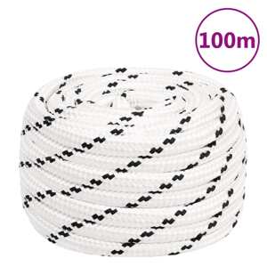 vidaXL Pracovné lano biele 16 mm 100 m polyester