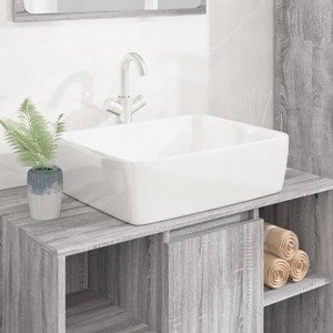 vidaXL Umývadlo biele 48x37x13 cm keramické obdĺžnik