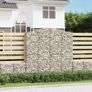 vidaXL Oblúkový gabionový kôš 200x30x200/220 cm pozinkované železo