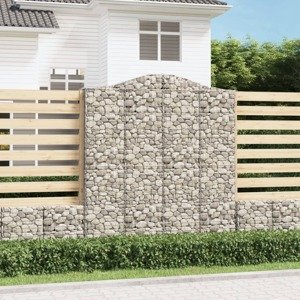 vidaXL Oblúkový gabionový kôš 200x30x220/240 cm pozinkované železo