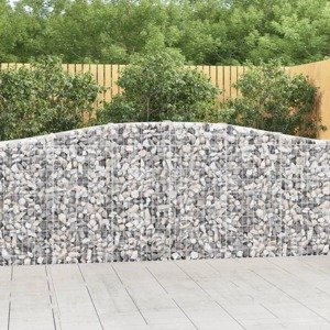 vidaXL Oblúkový gabionový kôš 400x30x100/120 cm pozinkované železo