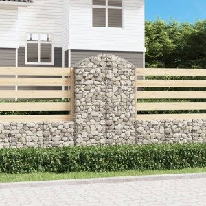 vidaXL Oblúkový gabionový kôš 100x50x160/180 cm pozinkované železo