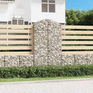 vidaXL Oblúkový gabionový kôš 100x50x180/200 cm pozinkované železo