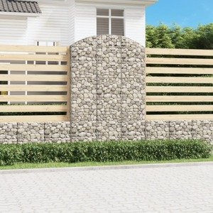 vidaXL Oblúkový gabionový kôš 150x30x220/240 cm pozinkované železo