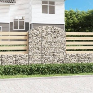 vidaXL Oblúkový gabionový kôš 150x50x160/180 cm pozinkované železo