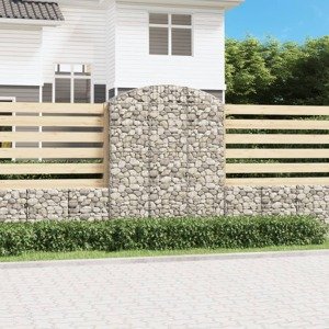 vidaXL Oblúkový gabionový kôš 150x50x180/200 cm pozinkované železo