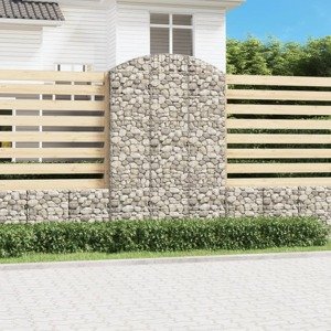 vidaXL Oblúkový gabionový kôš 150x50x220/240 cm pozinkované železo