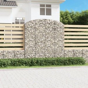 vidaXL Oblúkový gabionový kôš 200x30x200/220 cm pozinkované železo